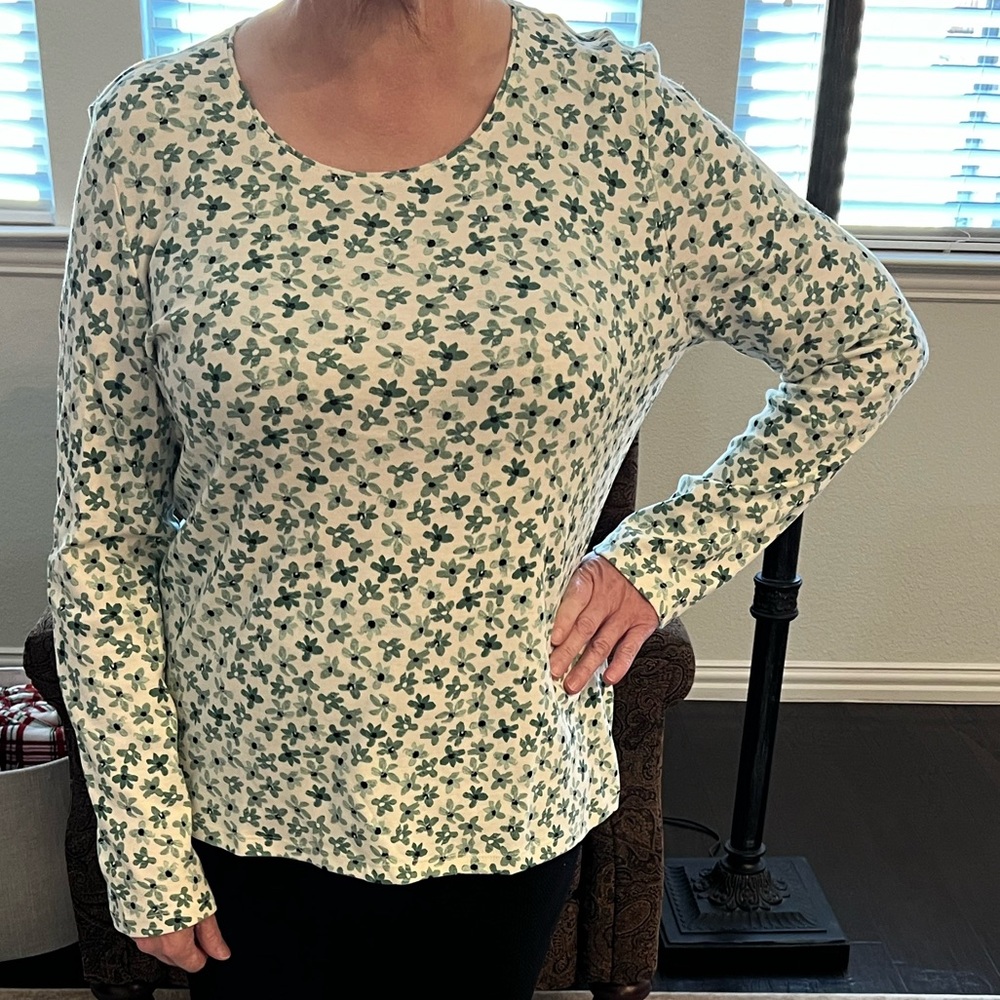 Floral Green Women's Top